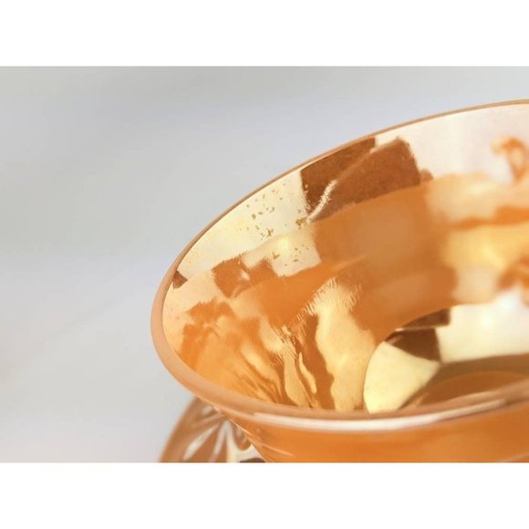 Luster Peach Cup and Saucer Set Vintage Orange Coffee Tea Cup & Saucer Fire King - Picture 8 of 10